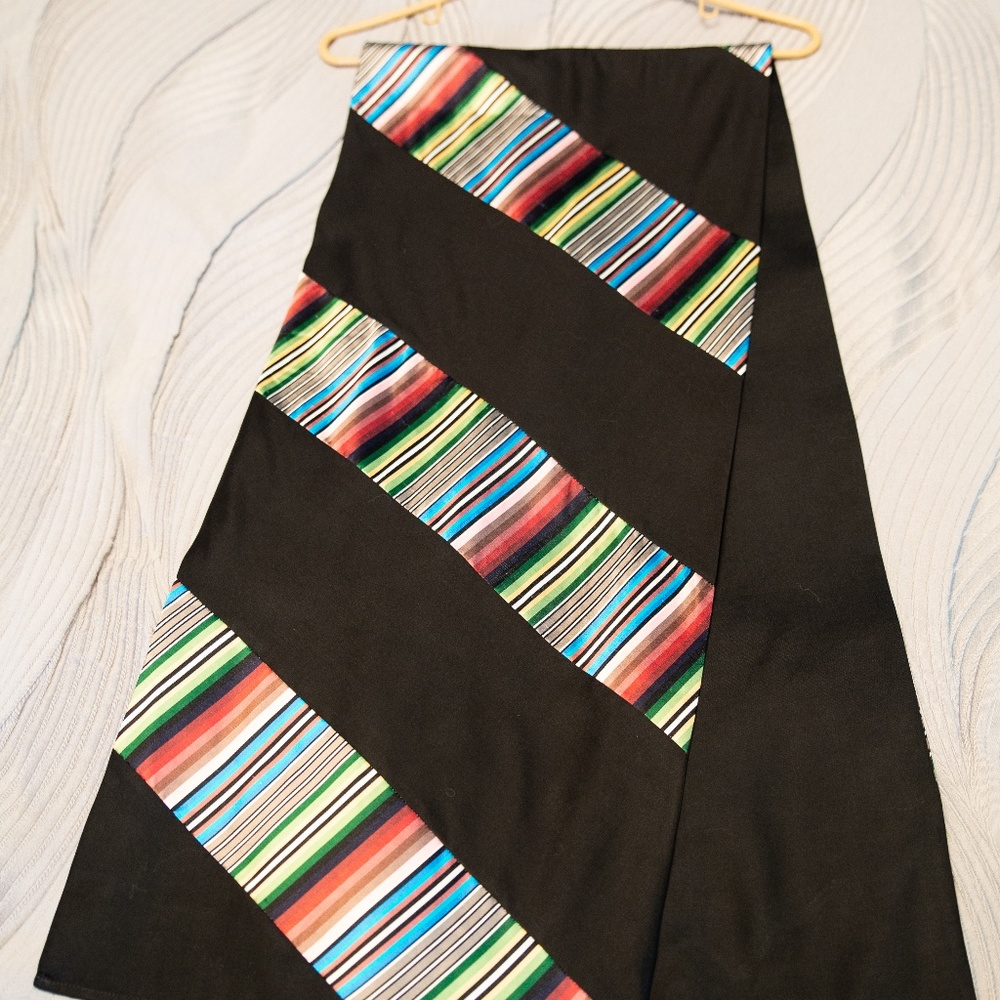 Shanghai Tang "Tibetan Stripe" 100% Silk Scarf